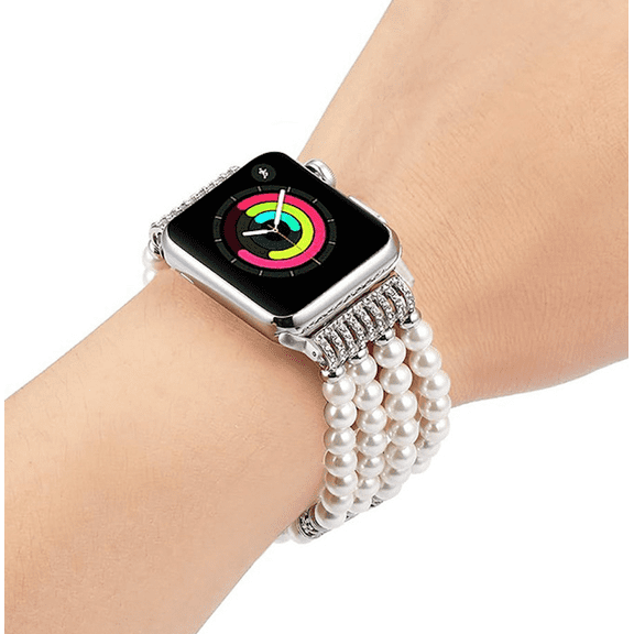 can Beaded Bracelet Compatible with iWatch Band 38mm 40mm 41mm 42mm 44mm 45mm 46mm 49mm Women, Stone Beaded Elastic Stretch Replacement Strap for Apple Watch Ultra SE Series 10 9 8 7 6 5 4 3 2 1