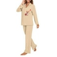 thumbnail image 3 of FOR U DESIGNS Heart Corgi Button Pajamas for Women Set Pants 2 Piece Button Up Pajama Sleepwear with Pockets Size XL Nightwear Long Sleeve V-neck Tops for Women, 3 of 7
