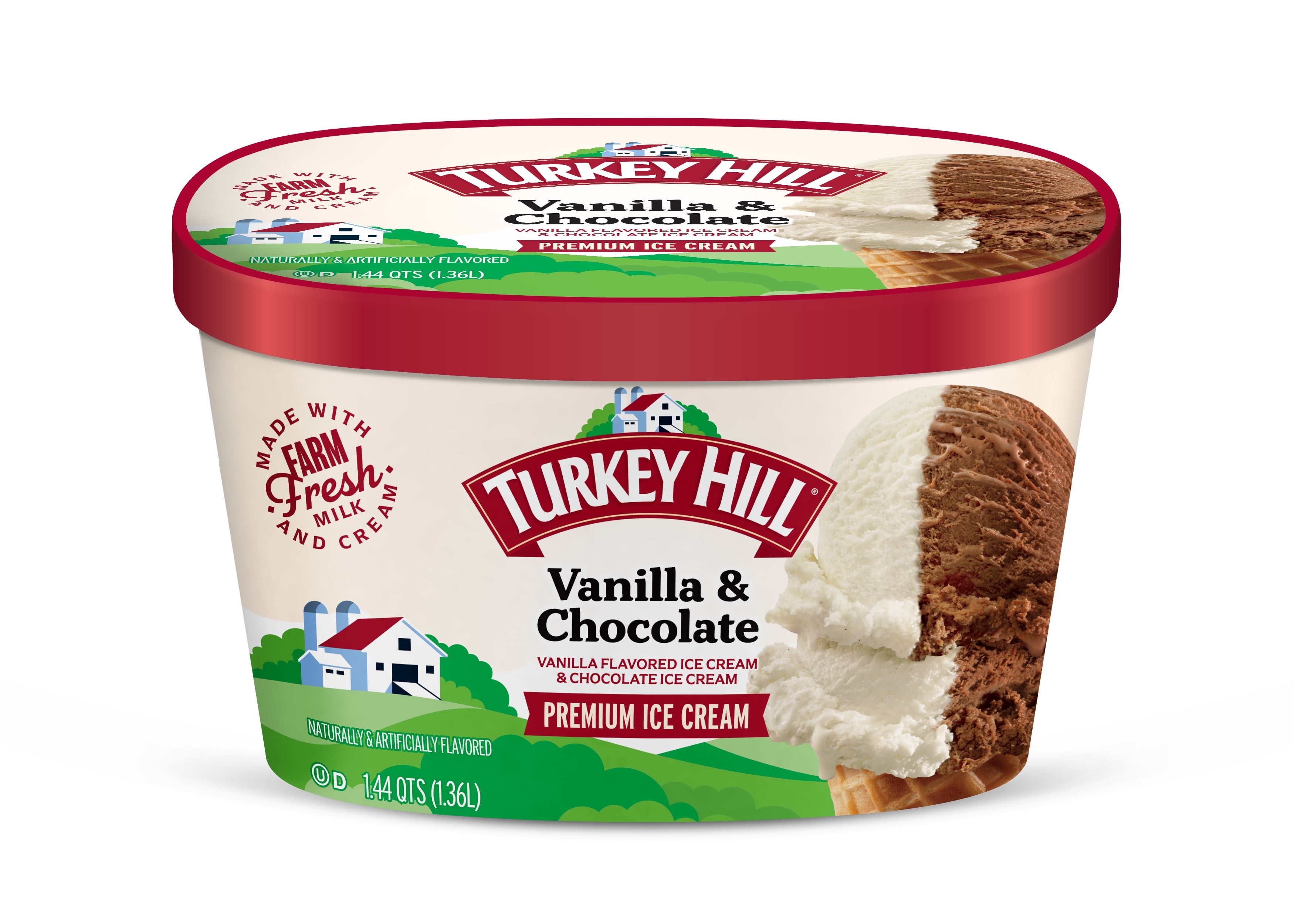 Turkey Hill Vanilla and Chocolate Premium Ice Cream, 46 fl oz