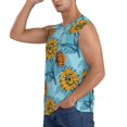 thumbnail image 3 of Picia Sunflowers mens Cotton Tank Undershirts , Moisture-wicking Ribbed Tanks, Lightweight Cotton Tank Undershirts-, 3 of 8