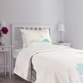 thumbnail image 3 of Ambesonne Dragonfly Quilted Bedspread Set 2 Pcs, Waterlily Nature Lake, Twin Size, Apple Green Pale Blue, 3 of 5
