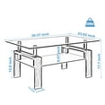 thumbnail image 7 of Glass Coffee Table, Rectangle Clear Coffee Table Modern Side Center Tables for Living Room Conversation Leisure Occasions, 7 of 7