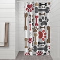 thumbnail image 2 of Paw Prints and Bones Shower Curtain 36"x72" ,Bathroom Decorative Shower Curtains Set with 12 Hooks,Modern Waterproof Washable Shower Curtain, 2 of 6