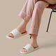 thumbnail image 5 of Zapatillas de baño de plataforma gruesa para mujer, chanclas antideslizantes de suela suave de EVA para interiores, 2023, 5 of 7