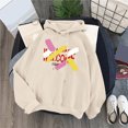 thumbnail image 2 of Vedolay Cute Sweatshirts Women's Oversized Sweatshirt Crew Neck Long Sleeve Casual Slit Sloucthy Pullover Top,Beige XL, 2 of 3