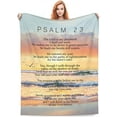 thumbnail image 3 of Psalm 23 Blanket Christian Gifts Religious Bible Verse Scripture Throw Blanket Comfy Plush Flannel Fleece Warm Soft Fluffy Fuzzy Blanket for Prayer Women Teens for Bed Sofa Couch 40"X50", 3 of 6