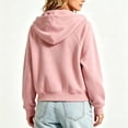 thumbnail image 5 of Horkkom Hoodies for Women Long Sleeve Solid Color Zip Up Hoodie Casual Loose Drawstring Hooded Sweatshirt with Pockets L, 5 of 6