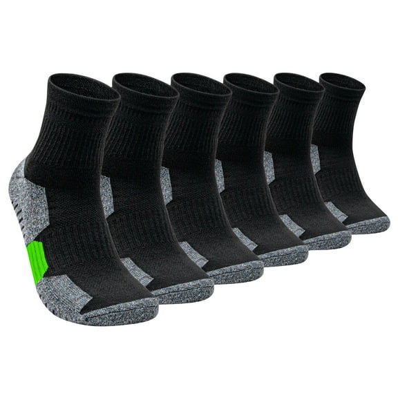 Mens Athletic Crew Socks 6 Pack Breathable Color-Block Multipack Stretchy Thick Workout Running Ankle Boot Sock