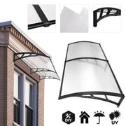 Koval Inc. 6.5 ft DIY Overhead Clear Outdoor Awning Patio Cover Door Window Polycarbonate Modern Design UV Rain Sunshine