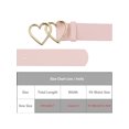 thumbnail image 4 of INSPIRE CHIC Women's Belt Double Heart Snap Buckle Fashion Casual Decorative Belts for Dresses Blouse Pink 107x3.3cm/42.1x1.3", 4 of 6