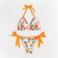 thumbnail image 2 of Levmjia Women's Two Piece Bikini Set Fashion Printed High Waisted Drawstring Tummy Control Swimsuits Tied Front Strappy Beach Vacation Swimsuit, 2 of 5