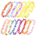thumbnail image 2 of 50 collares de leis hawaianos coloridos, guirnalda de flores, recuerdos de fiesta tropical Luau, accesorio para disfraz de playa Hula (colores surtidos), 2 of 8