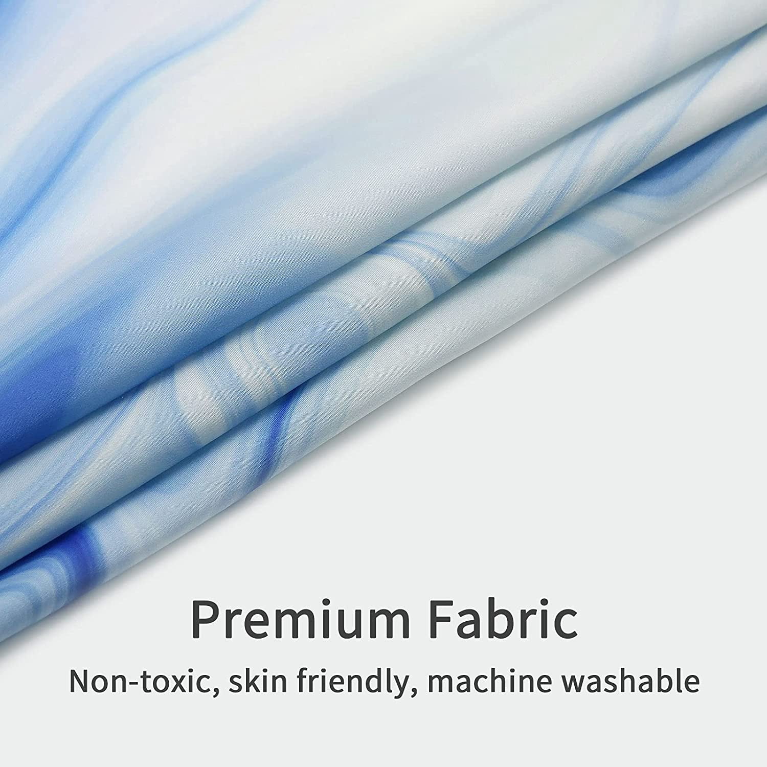 Navy Marble Shower Curtain Set, Dark Blue Ombre Fabric Shower Curtain for Bathroom Decor, Modern Abstract Standard Shower Curtain, Luxury Washable Liquid Wave Shower Curtain, 72 x 72
