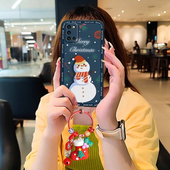 KDY-Phone Case For Samsung Galaxy A03S/SM-A037G, Cell Phone Sleeve Fashion Design Christmas tree Full wrap Silicone Santa Claus Phone Pouch Christmas Eve Cover Protective Shockproof Cute