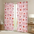 thumbnail image 2 of Erosebridal Kawaii Bow Curtains Pack of 2(42x84),Heart Dot Print Black Out Curtains,Red Pink Curtains for Living Room For Boys Girls,Microfiber Bedroom Decor, 2 of 6