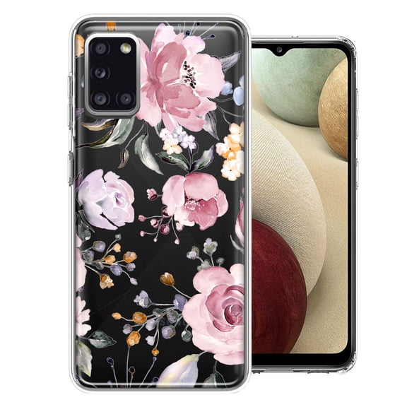 MUNDAZE Case For Samsung Galaxy A31 Soft Pastel Spring Floral Flowers Blush Lavender Phone Cover