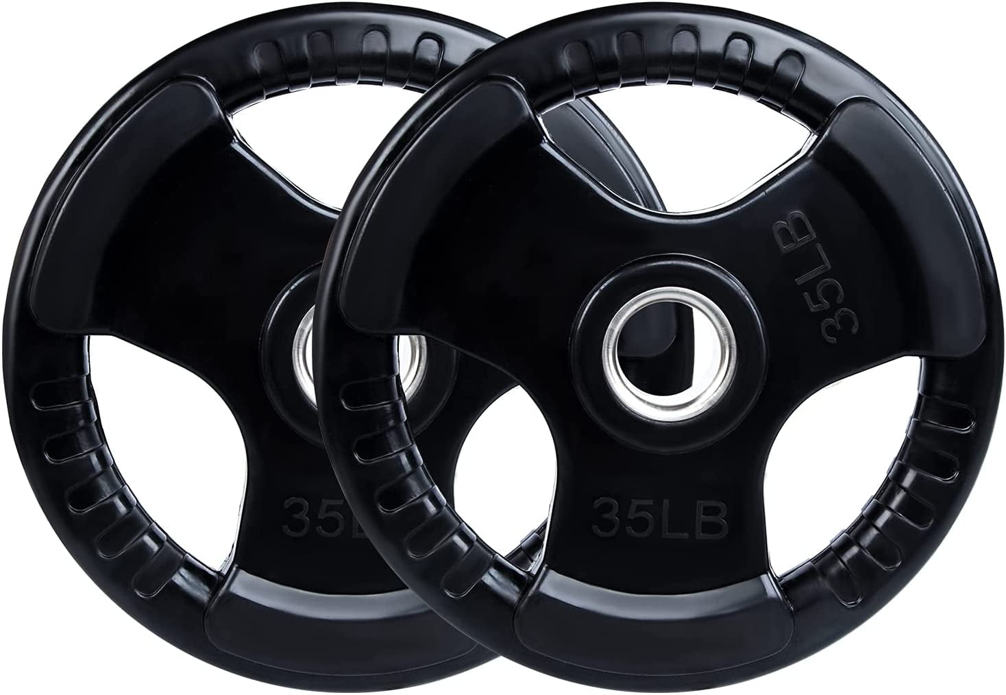 Tri-grip Weight Plates Lifting Weights Gym Home Rubber Encased 2" Olympic Vour 