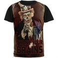thumbnail image 1 of Halloween Zombie Uncle Sam Adult Black Back T-Shirt, 1 of 1