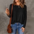 thumbnail image 2 of AherBiu Womens Long Sleeve Tops Winter Knitwear Pullover Tops Crewneck Sweaters Blouse Solid Color, 2 of 7