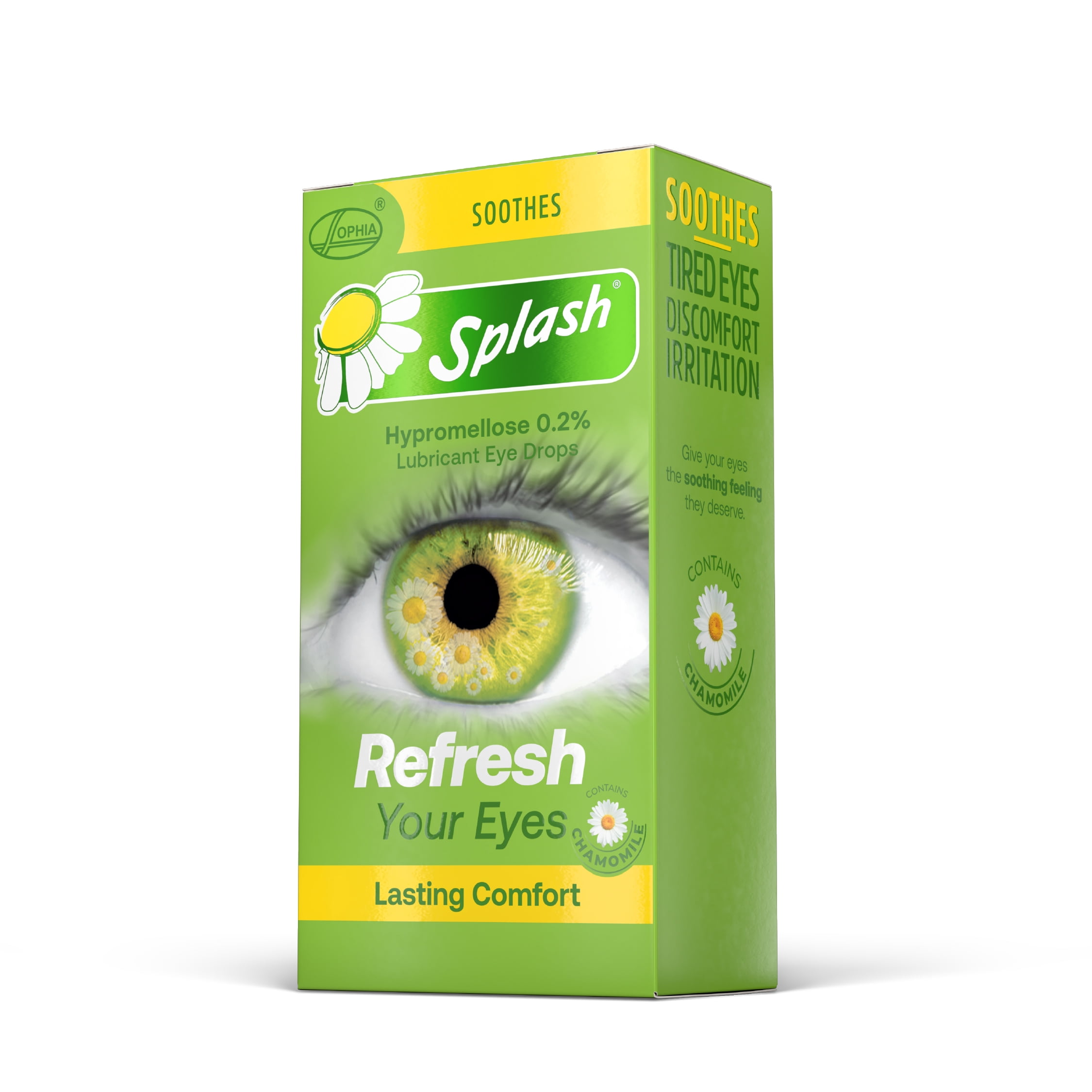 (2 pack) Splash Refresh Soothing Eyes Drops For Tired Eyes, Contains Chamomile, Daily Use 0.5 Fl Oz