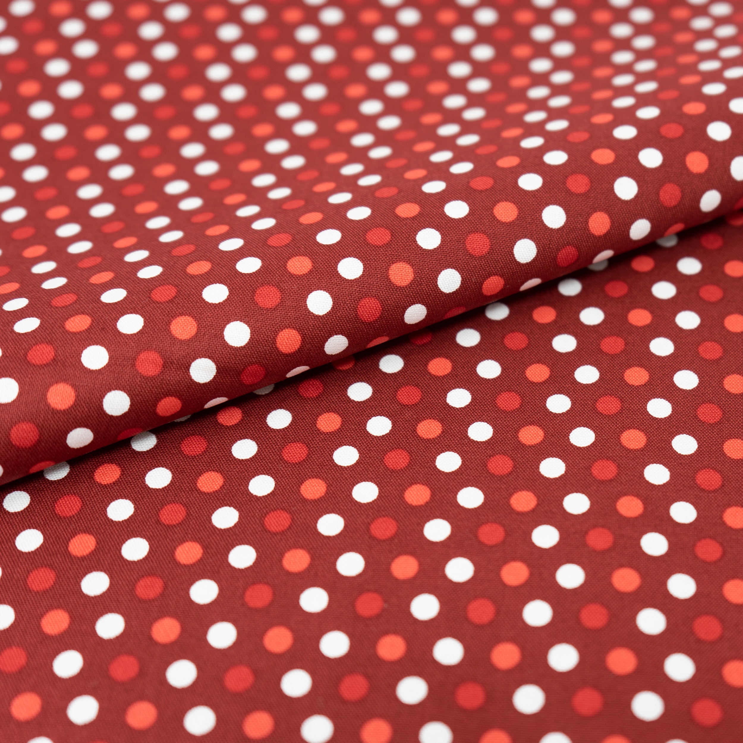 Singer Cotton Print Fabric, 100% Cotton, 1 Yard Precut, Red and White Dots