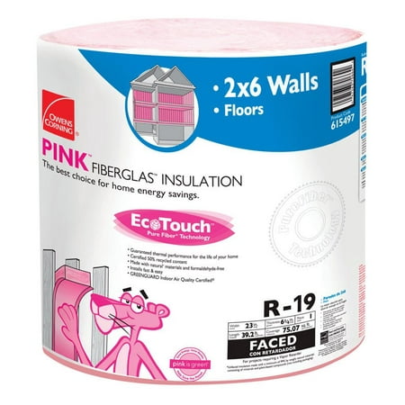 Owens Corning EcoTouch 23"W x 39ft R19 Fiberglass Insulation (RF41)