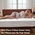 thumbnail image 4 of Simple&Opulence 100% Linen Fitted Sheet (1 Piece) Mattress Cover, Natural Belgian Flax-Twin Size, 14 Inch Deep Pocket Stone Washed Farmhouse Bedding-White, 4 of 8