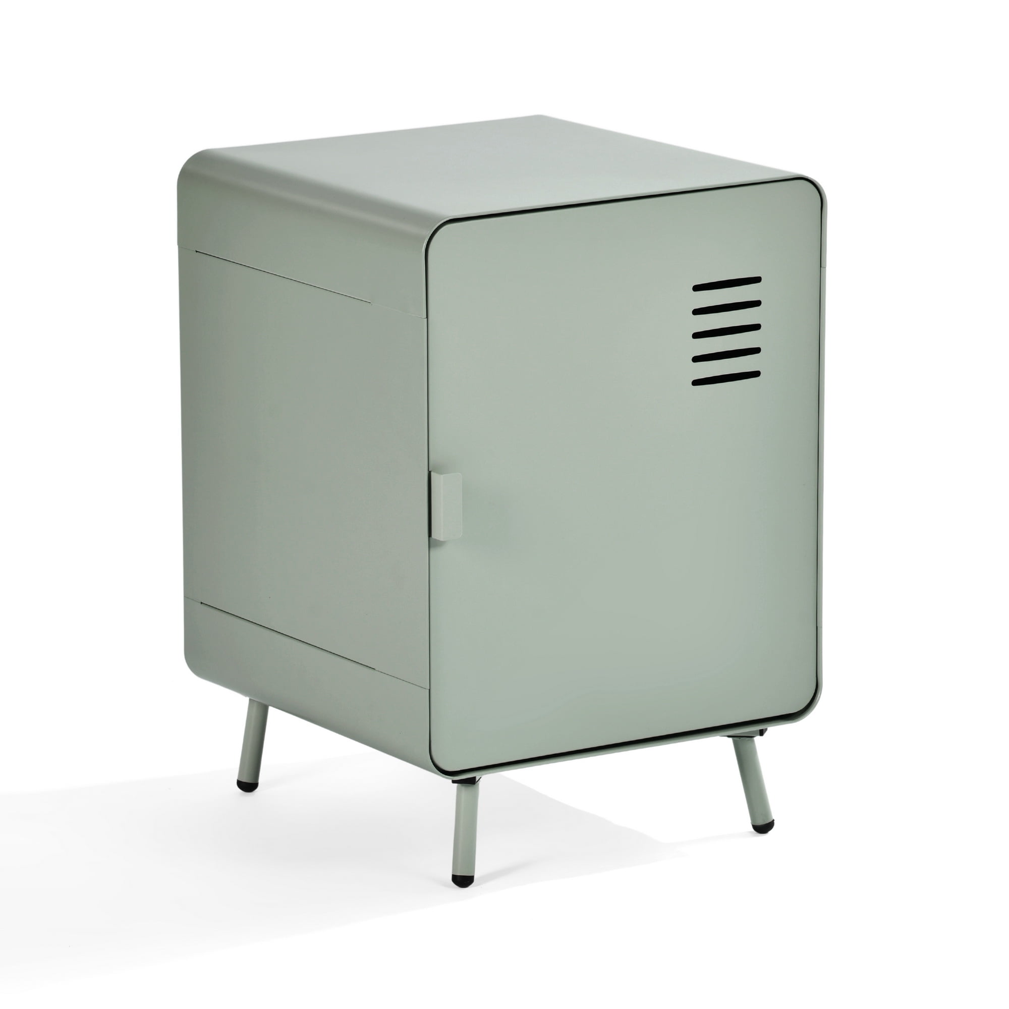 Homy Casa Storage Locker Nightstand with Shelves Metal End Table for Bedroom Dorm Office Mint Green