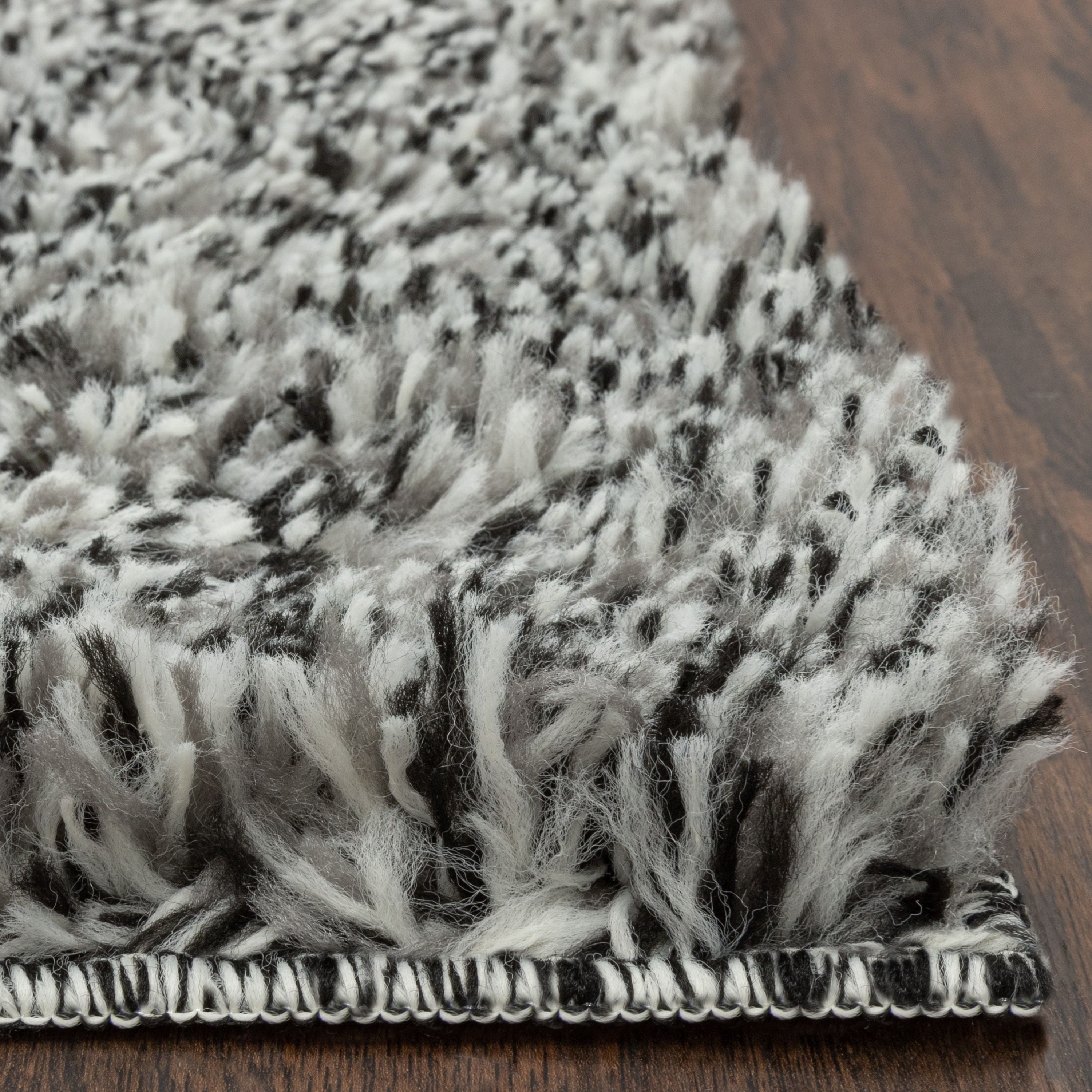 (2 pack) Mainstays Confetti Black Gray Shag Youth Indoor Area Rug, 3'x 4'8"