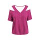 thumbnail image 5 of Neewe Women's 2026 Spring Summer Striped V Neck Short Sleeve Pullover Blouse Off Shoulder T-Shirts, 5 of 6