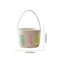 thumbnail image 3 of Easter Bunny Woven Basket with Pom Pom Tail 7.9 Inches Tall, Cotton Rope Egg Hunt Bucket in Pink Purple Blue or Beige for Chocolate Candy Collection, 3 of 6