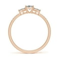 thumbnail image 2 of ANGARA Natural Three Stone Diamond Engagement Ring in 14K Rose Gold for Women (Size-3.5mm| Color-I-J| Clarity-I1-I2) | April Birthstone, Anniversary, Jewelry Gift for Women | Natural Diamond Ring, 2 of 8