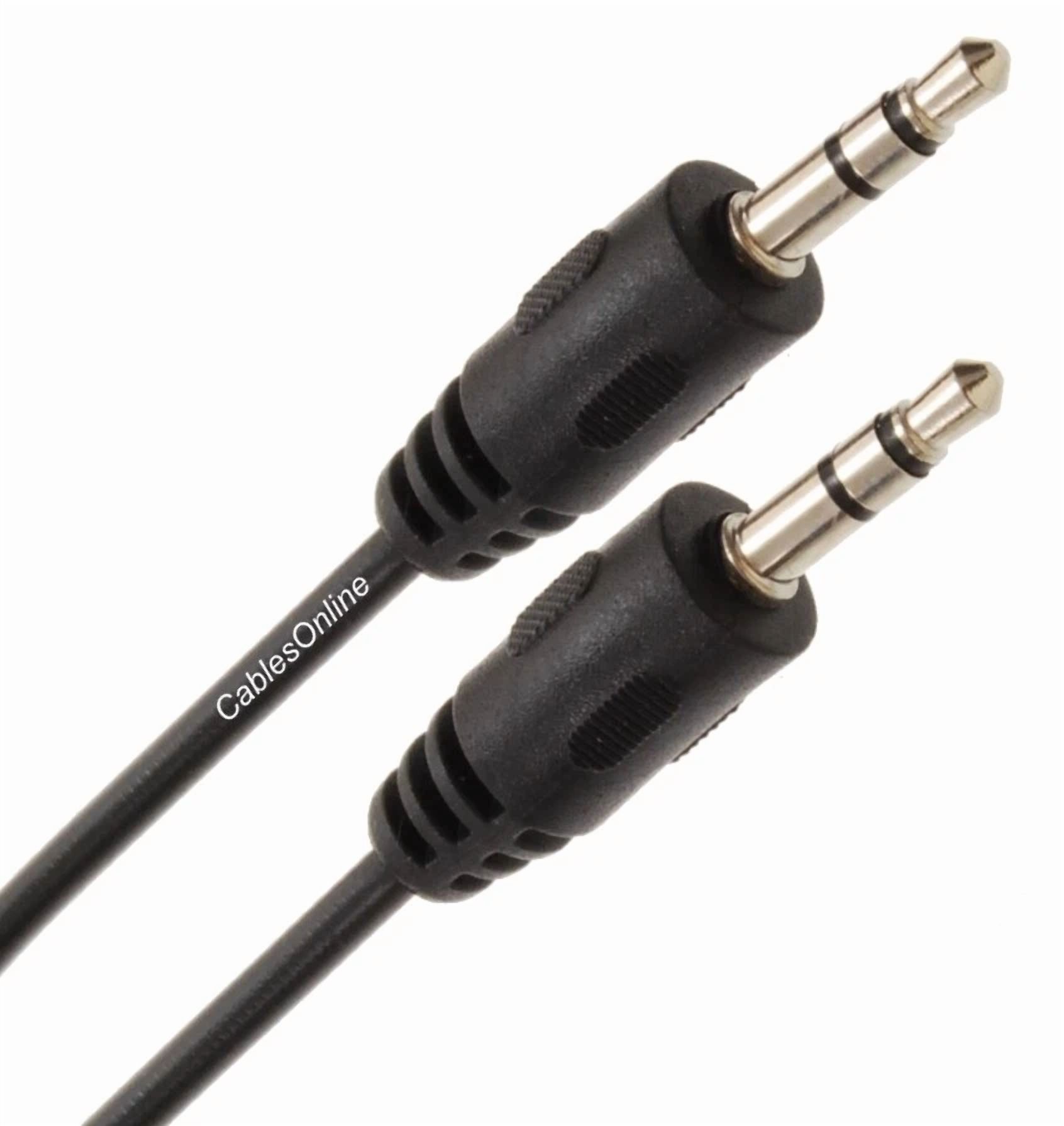 5-Pack 7-Inch 3.5Mm Stereo Trs Male To Male Molded Short Jumper Audio Cables
