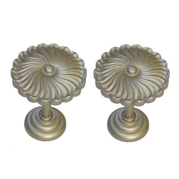 Urbanest Medallion Curtain Holdback – Elegant Drapery Tieback, Farmhouse Drapery Hardware for Stylish Window Treatments, 2 Pieces, Antique Silver/Pewter