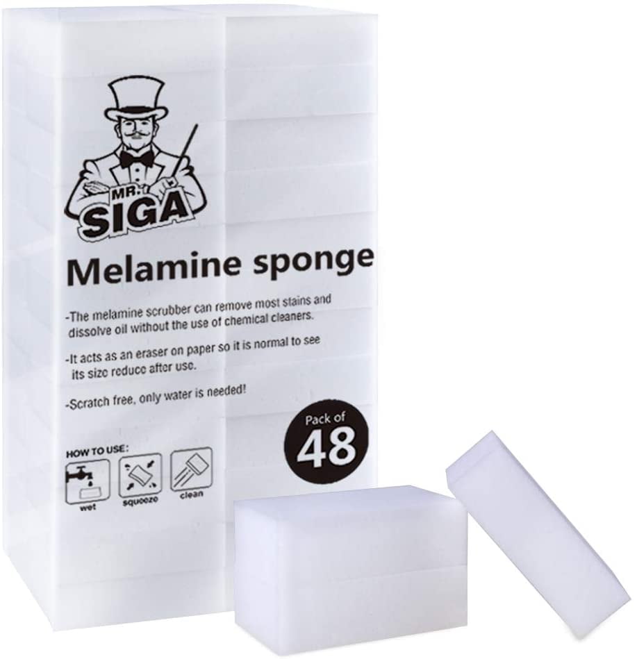 MR.SIGA Multi-Functional Eraser Sponge, Magic Cleaning Pads, 48 Count, Size 3.1' x 2' x 1'