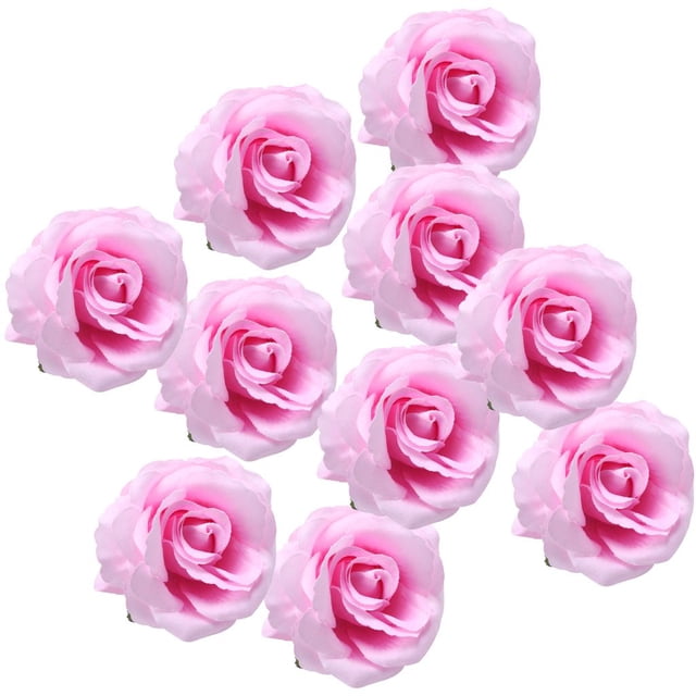 Cabeza de rosa artificial, accesorio de decoración para bodas, rosa oscuro