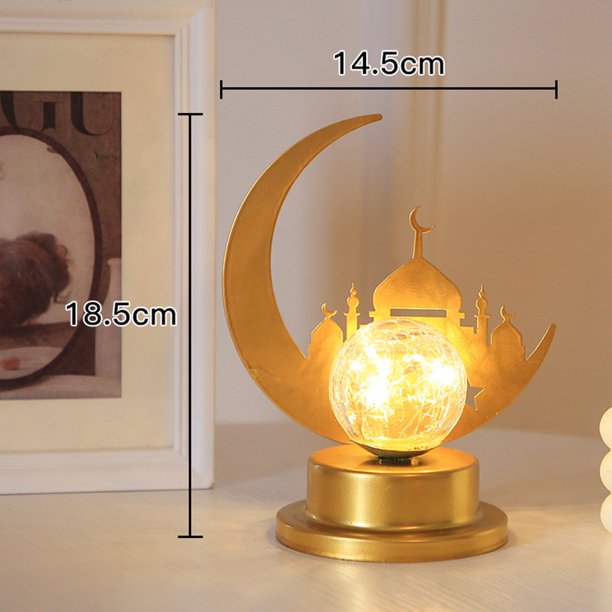 Luz Decorativa De Ramadán Lámpara LED Festival Atmósfera Hierro forjado Ramadán Adornos Regalos Suministros para fiestas Sywqhk Para estrenar