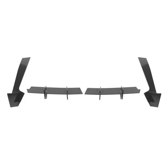 Ikon Motorsports Rear Diffuser Splitters Compatible with 2018-2021 Ford Mustang EcoBoost Gloss Black ABS Bumper Splitters Shark Fin Valance Kit