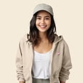 thumbnail image 4 of Dalix Flamingo Embroidered Fleece Cropped Zip Hoodie Cold Fall Winter Womens in Tan XL X-Large, 4 of 5