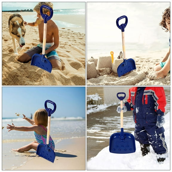 OUNONA Worgeous 2pcs Beach Shovels for Kids Portable Plastic Shovel with Removable Wood Handle Reusable for Sand and Snow