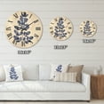 thumbnail image 4 of Designart 'Navy Blue Eucalyptus On White' Traditional Wood Wall Clock, 4 of 5