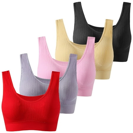 Fesfesfes Bras for Women Wireless Women s Bra Wirefree U-shaped Beauty Back With Breast Pad Everyday Underwear Yoga Sports Bras for Women