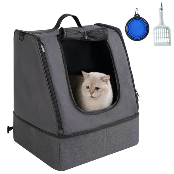 Caja de arena portátil de viaje para gatos apollo walker negra