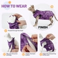 thumbnail image 4 of IDOMIK Cat Recovery Suit, Post-Surgery Onesie to Prevent Licking, Cone of Shame Alternative Surgical Spay Suit for Male Female Cat, Purple, M, 4 of 8