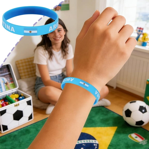 Sports Bracelet,2026 World Cup Silicone Wristband,Soft Silicone Material with National Flag Design,One-Size-Fits-Many for Fan Support Souvenir Use