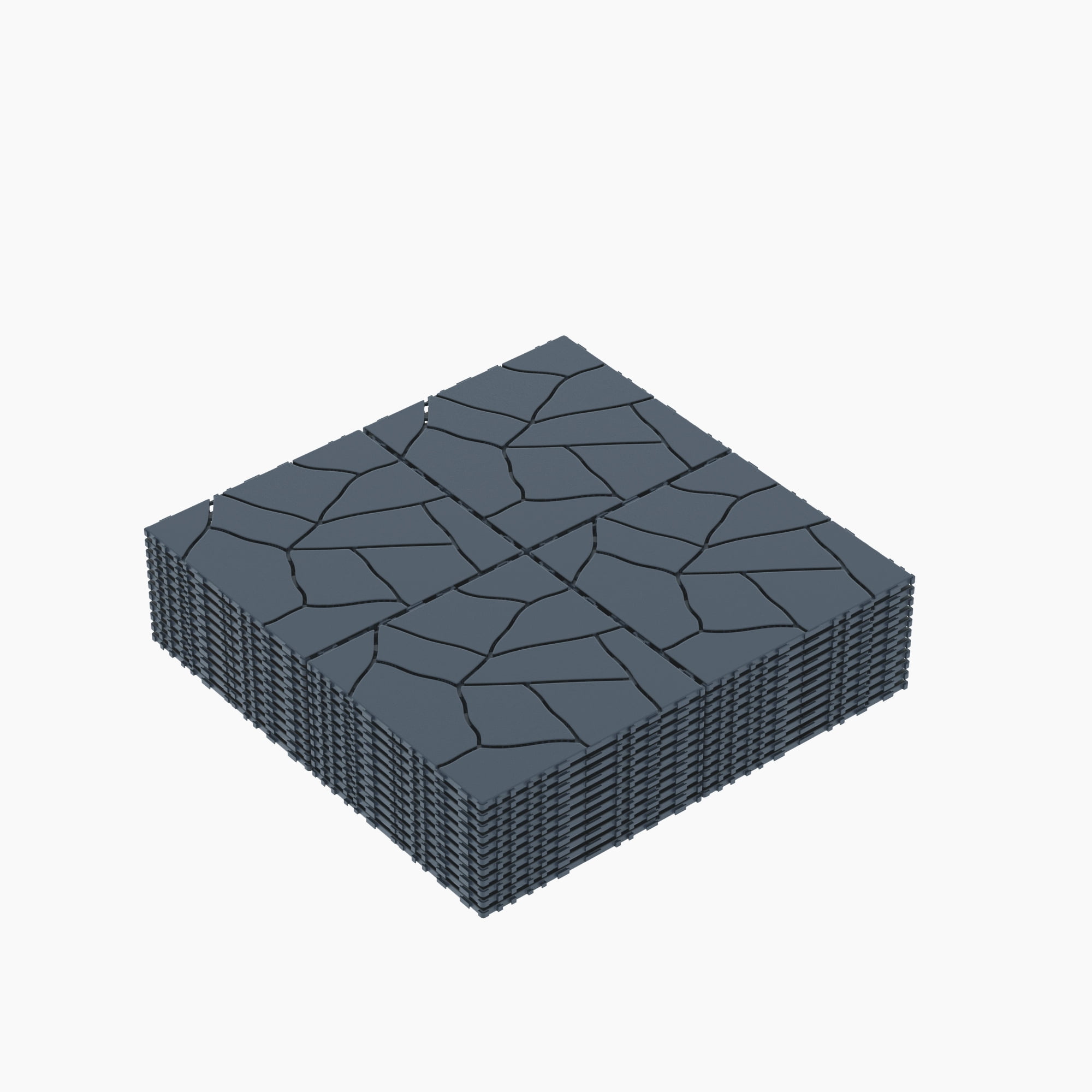 Miniyam 44 Pcs InterlockingDeck Tiles, 12"x 12"Polypropylene, for OutdoorBalcony Garden Gray，Stone Texture