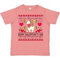 thumbnail image 3 of Inktastic Happy Valentine's Day Sloth and Llama Ugly Sweater Style Boys or Girls Toddler T-Shirt, 3 of 5