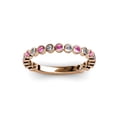 thumbnail image 2 of Pink Sapphire and Diamond 1.8mm Bezel Set Eternity Band 0.36 Carat tw in 14K Rose Gold.size 6.5, 2 of 7