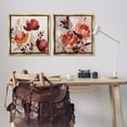 thumbnail image 3 of Stupell Industries Red Modern Flowers Botanical & Floral Painting Gold Floater Framed Canvas Art Print Wall Art, 25 x 25, Set of 2, 3 of 10