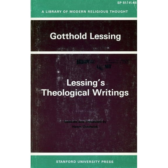 Library of Modern Religious Thought Lessing's Theological Writings: Selections in Translation, (Paperback)
